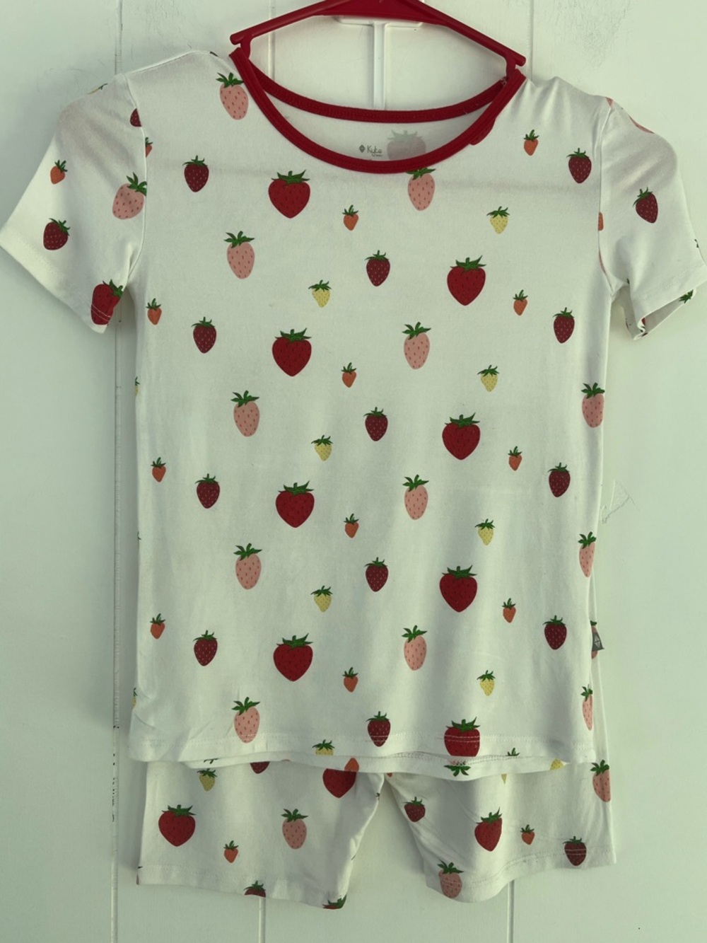 Kyte Baby Retired Strawberry 2-pc Short Sleeve Pajama Set Size 8 Bamboo